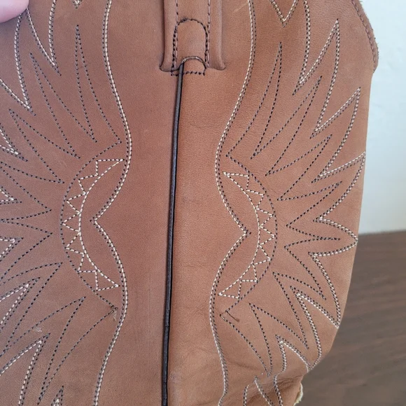 ACME Two-Tone Brown Tan Western Heeled Boots - Picture 4 of 8